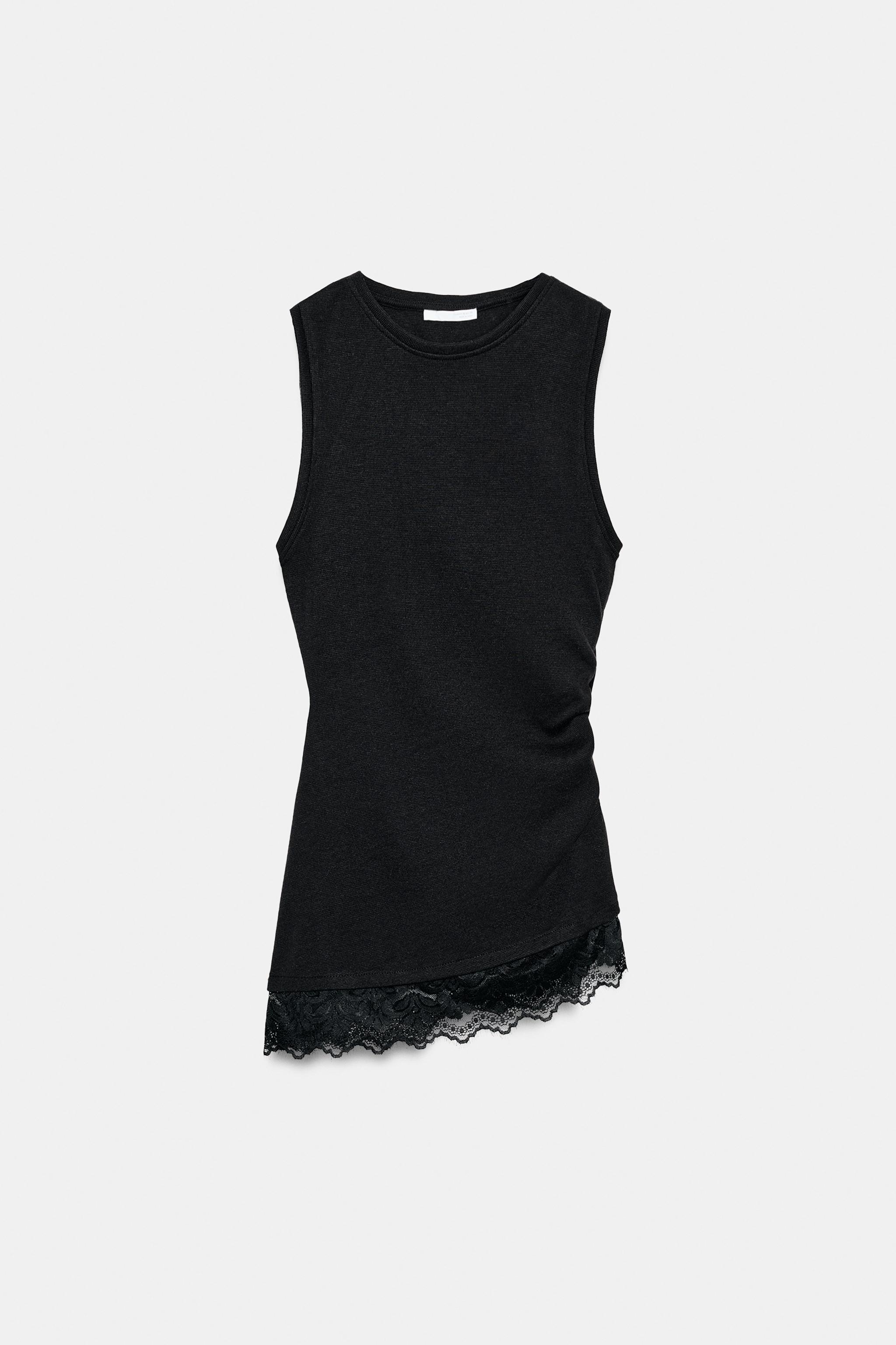 DRAPED LACE TOP